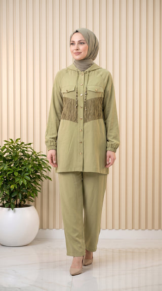 Stella Gold Dümeli Pantolonlu Takım 1562